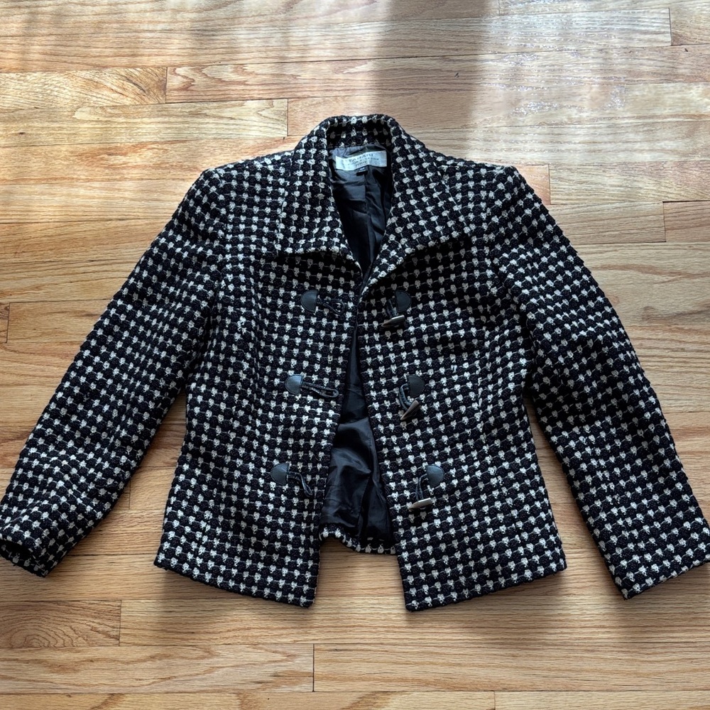 Tahari Wool Blend Checkered Jacket